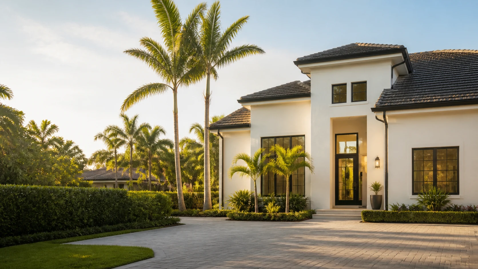 Residencia contemporánea en South Florida rodeada de palmeras
